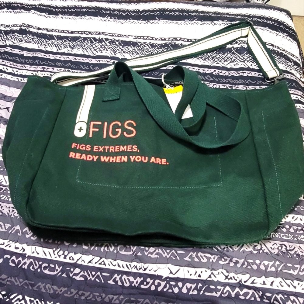 Figs NWT British Racing Green Canvas Zipper Tote O/S - Limited Edition